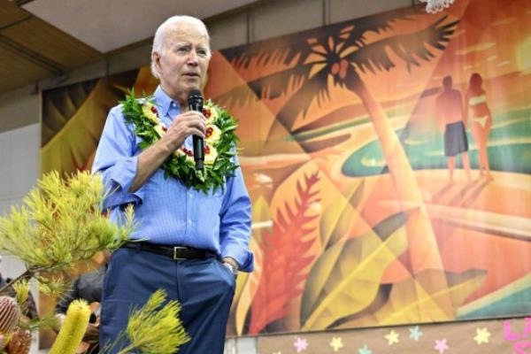 President Joe Biden spoke during a community engagement event at the Lahaina Civic Center in Maui 