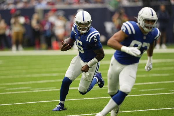 Indianapolis Colts quarterback Anthony Richardson is still in the NFL's co<em></em>ncussion protocol. (AP Photo/David J. Phillip)