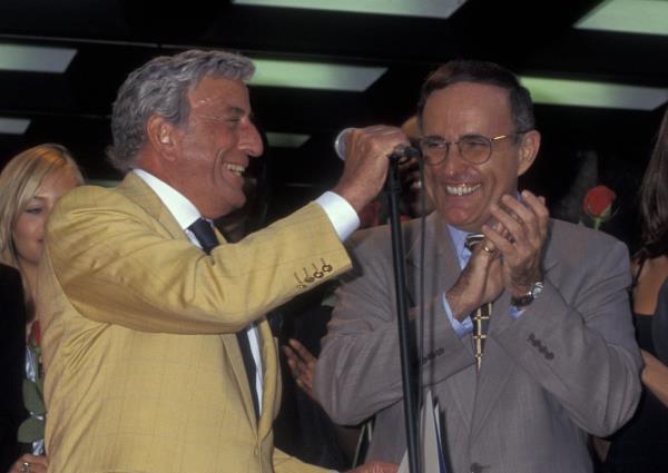 Rudy Giuliani and Tony Bennett at the announced of Tony Bennett Day on October 24, 1995.