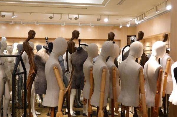 Mannequins are stored in a corner of Nordstrom's flagship store.