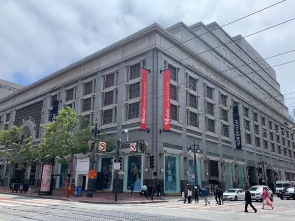 The former San Francisco Centre mall is pictured.