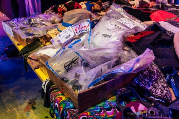 Glasses and other items from the lost and found.
