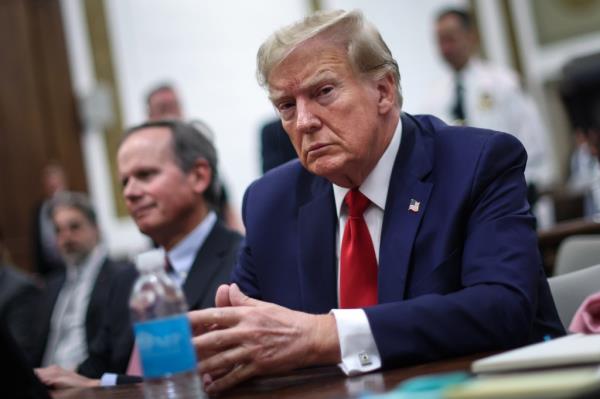 NEW YORK, NEW YORK - DECEMBER 7: Former U.S. President Do<em></em>nald Trump attends the Trump Organization civil fraud trial, in New York State Supreme Court in the Manhattan borough on December 7, 2023 in New York City. Trump's civil fraud trial alleges that he and his two sons Do<em></em>nald Trump Jr. and Eric Trump co<em></em>nspired to inflate his net worth on financial statements provided to banks and insurers to secure loans. New York Attorney General Letitia James has sued seeking $250 million in damages.  (Photo by Mike Segar-Pool/Getty Images) *** BESTPIX ***