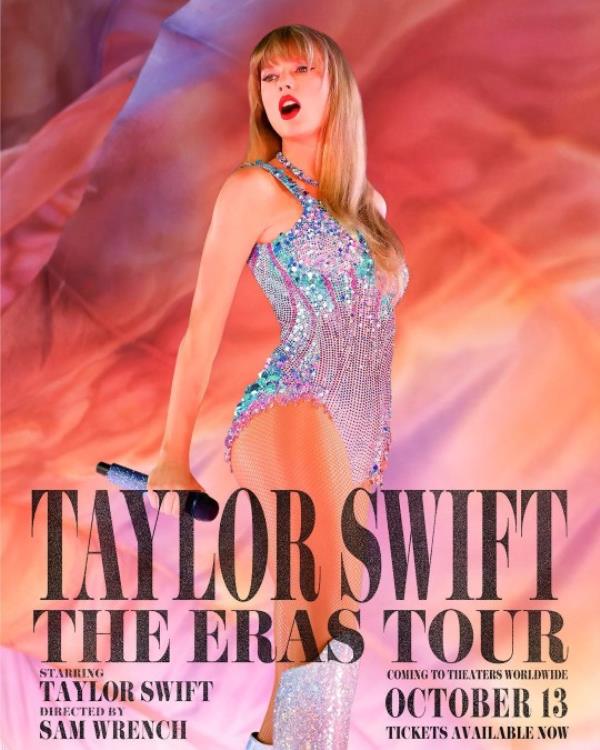 Taylor Swift's The Eras Tour co<em></em>ncert film poster