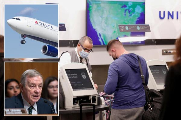 Passenger at United Airlines check-in desk.
