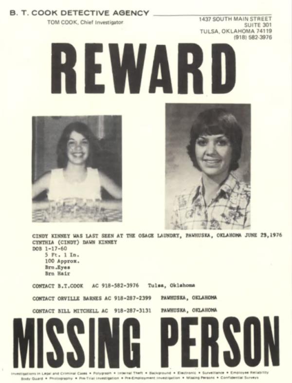 Cynthia Dawn Kinney missing person poster.