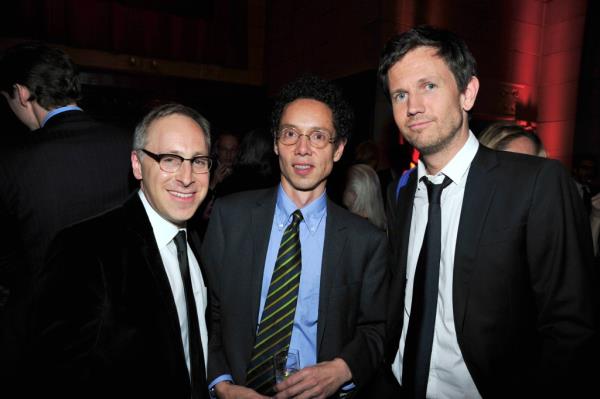 The image above shows Weisberg (far left), Gladwell (center), and 