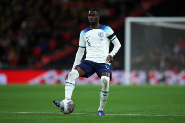 Fikayo Tomori playing for England at Wembley