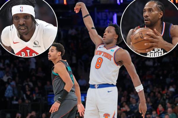 OG Anuoby, posing after taking a jump shot, hit three 3-pointers in his 19-point effort in the Knicks' 113-109 win over the Wizards.