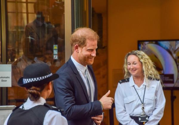 Prince Harry pictured outside a Lo<em></em>ndon courthouse on June 7, 2023. 