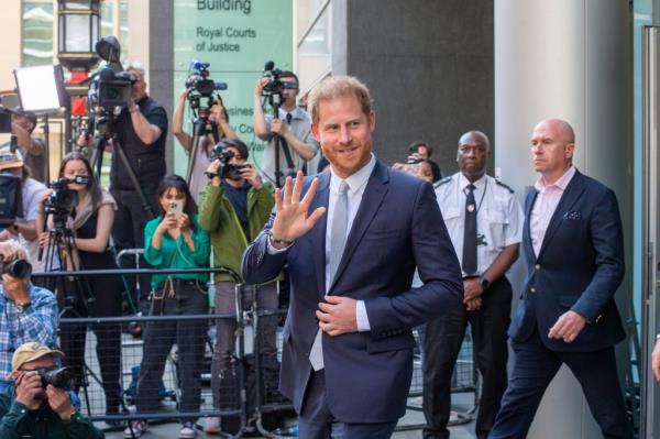 Prince Harry pictured outside a Lo<em></em>ndon courthouse on June 7, 2023. 
