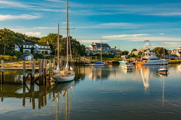 A view of Cape Cod, Massachusetts at Harwich Wychmere Harbor. 