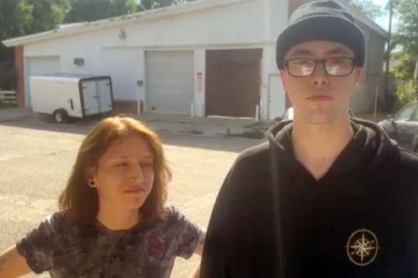 neighbors Garrett Smith and Megan Alexander,