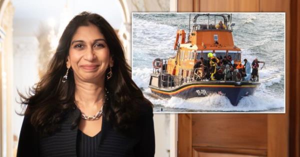 Suella Braverman and a lifeboat.