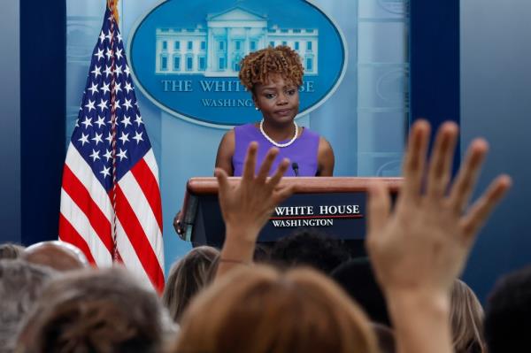 White House Press Secretary Karine Jean-Pierre fielded questions a<em></em>bout the recent U.S. Supreme Court decision to erase affirmative action in higher education.