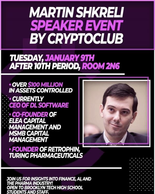 The poster advertising the after-school event.