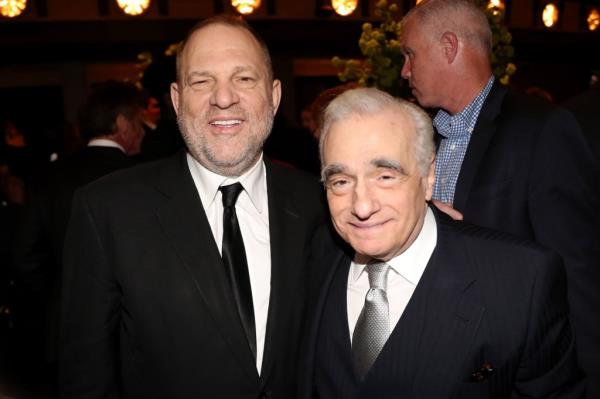 Photo of Scorsese and Harvey Weinstein.