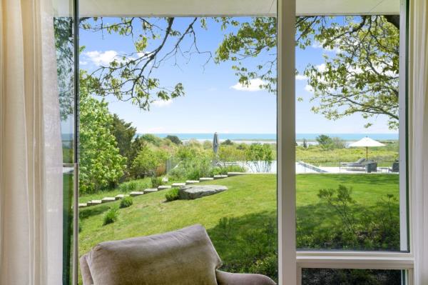 The home boasts oceanfront views. 
