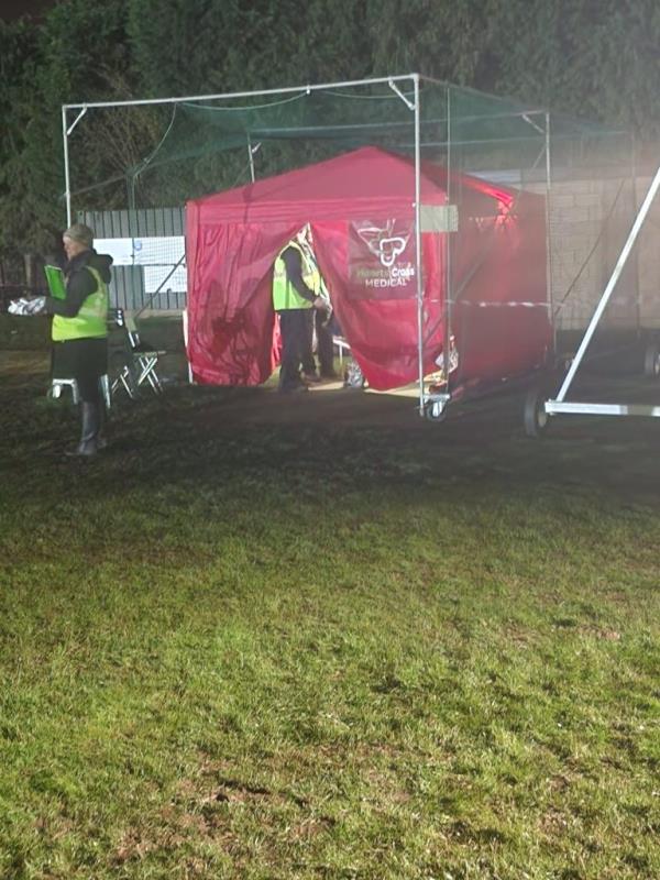 A first aid tent at the event. 