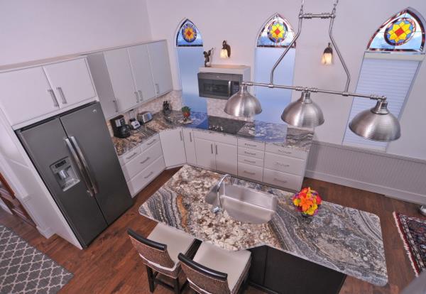 The kitchen. 
