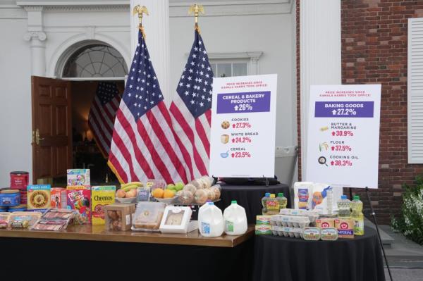 The Trump team also put up signs with price increases under Harris.
