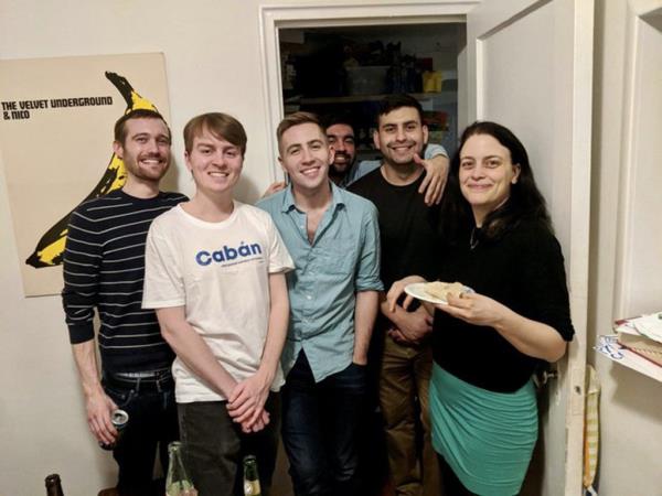 Matthew Thomas, a former top aide to Zohran Mamdani who is seen here in the center of the group, is a co<em></em>nvicted pervert.