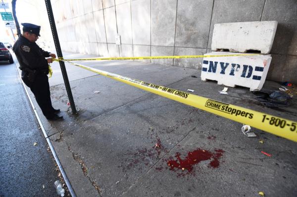 The NYPD respond to a stabbing on 42 St by 1 St Ave., NYC