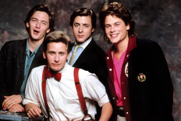 ST. ELMO'S FIRE, Andrew McCarthy, Emilio Estevez, Judd Nelson, Rob Lowe, 1985, (c) Columbia Pictures/courtesy Everett Collection