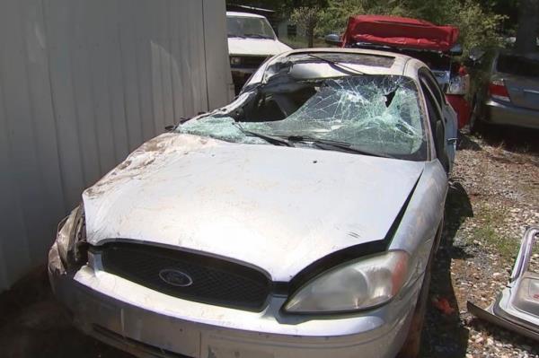 Police in North Carolina are searching for the person who threw a rock at a moving car, hitting and killing a 23-year-old woman,