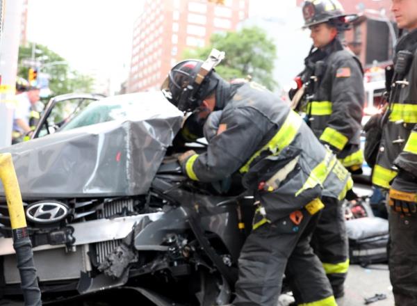 The scene of the crash in Gramercy.
