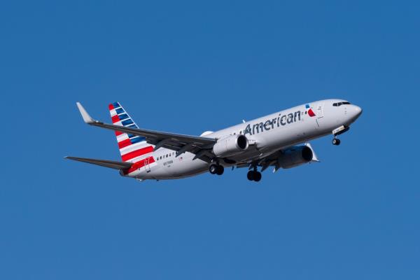 American Airlines plane in air