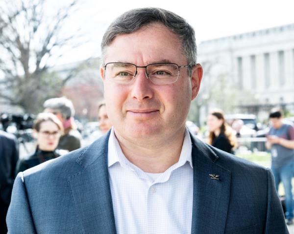 Eugene Vindman at a press co<em></em>nference in support of funding for Ukraine at the U.S. Capitol.