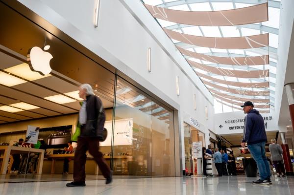 Shoppers at mall.
