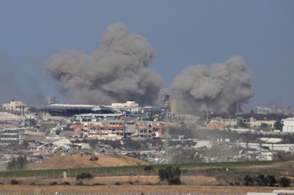 Smoke rising from Southern Israel. 