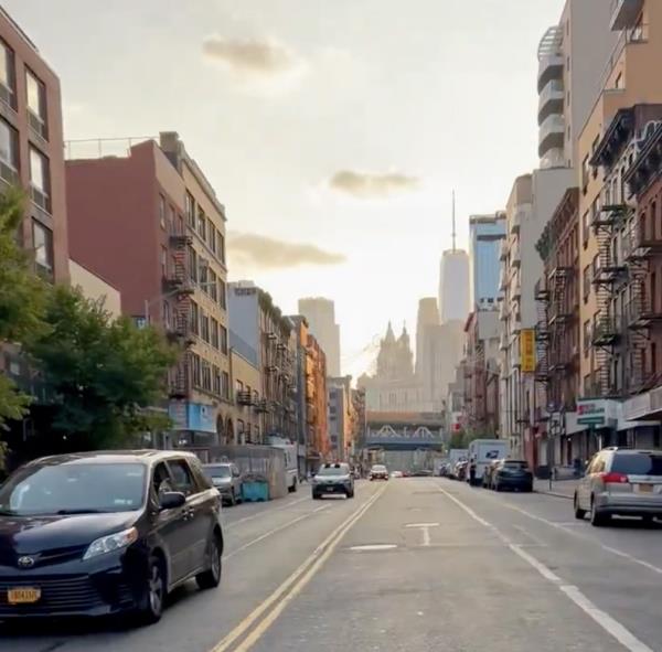The Lower Manhattan neighborhood in which the video was shot.