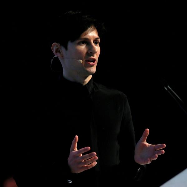 Telegram founder and CEO, Pavel Durov, delivering a keynote speech at the Mobile World Co<em></em>ngress in Barcelona, Spain.