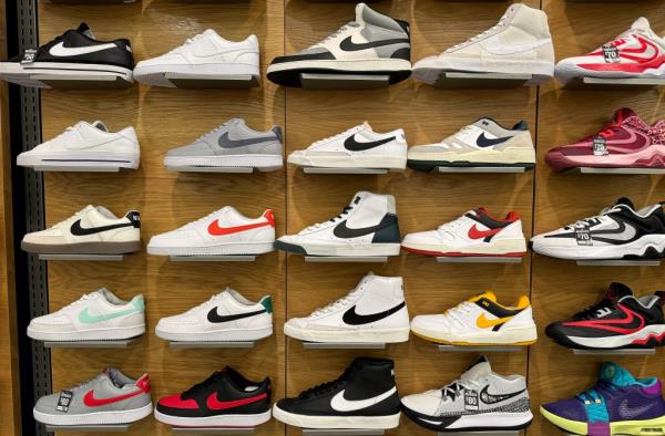 Nike shoes in a Macy's store on March 21, 2024.