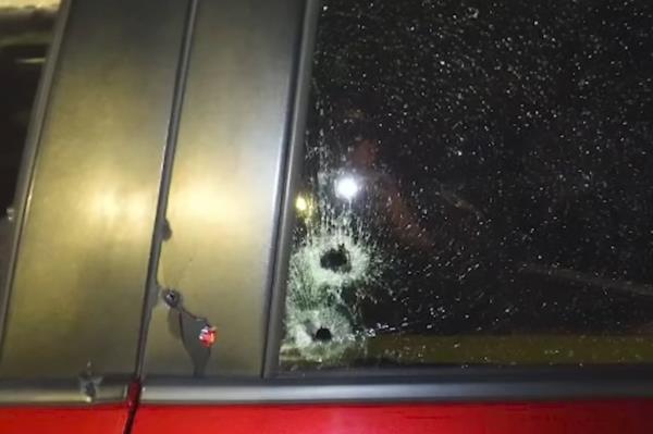 Bullet holds on the victim's car were found after he drove himself to the hospital following the shooting.
