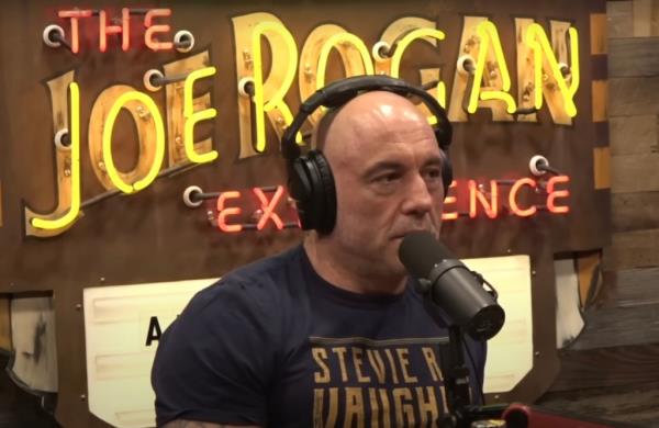 Joe Rogan is seen on his podcast.