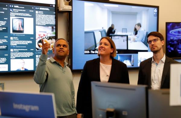 Samidh Chakrabarti, Head of Civic Engagement, Katie Harbath, Global Politics and Government Outreach Director, and Nathaniel Gleicher, Head of Cybersecurity Policy