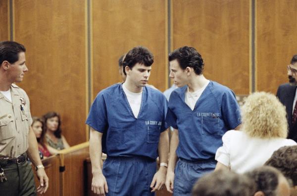 Lyle and Erik Menendez in a court room