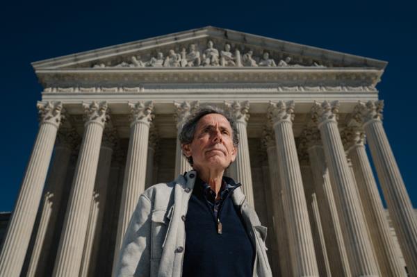 Edward Blum standing in front of the Supreme Court