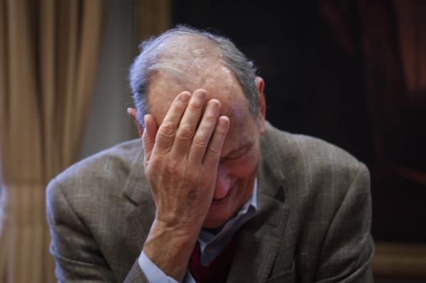 Bill Bradley laughs while speaking with The Post on Jan. 31. 