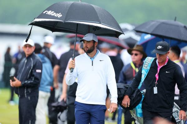 Scottie Scheffler at the PGA Champio<em></em>nship before the second round on May 17, 2024.