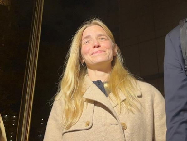 Chase Robinson leaves the courthouse after hearing the jury's verdict that she would be awarded over $1.2 million in damages.