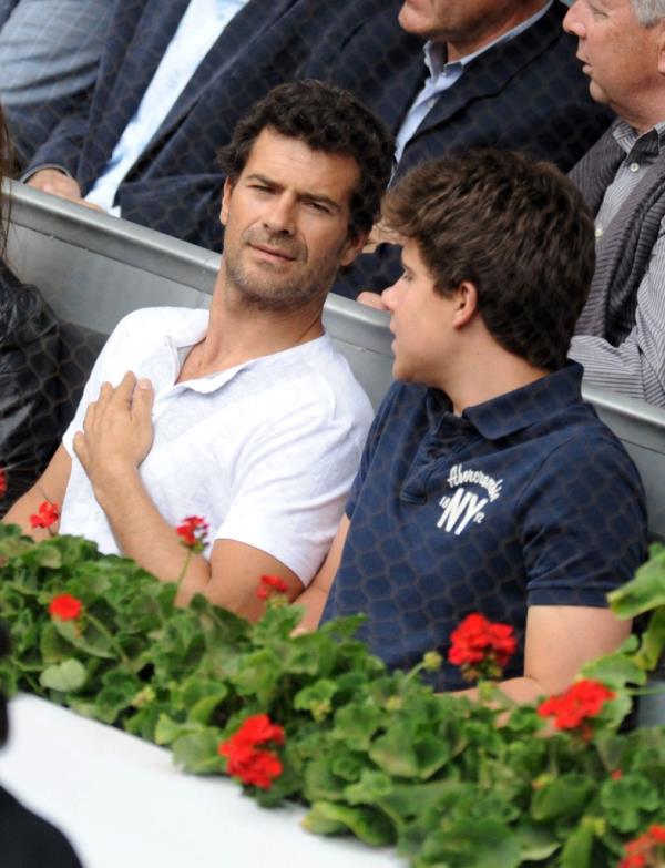 Rodolfo Sancho and his son Daniel Sancho at the Mutua Madrid Open on May 6, 2011 in Madrid 