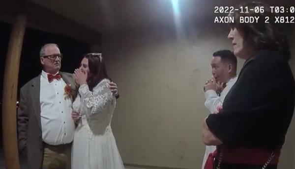 The bride was told by the officer that they received a nose complaint which prom<em></em>pted them to respond giving the o<em></em>ngoing issue.