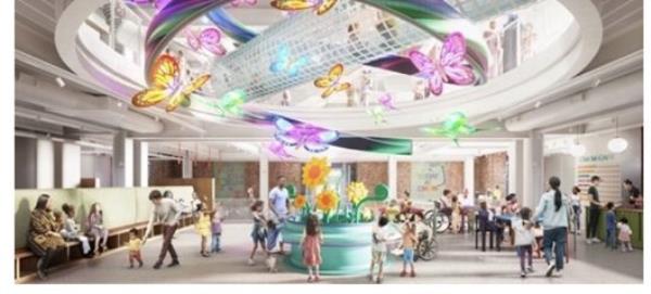 Renderings of the new museum layout inside the seven-story 