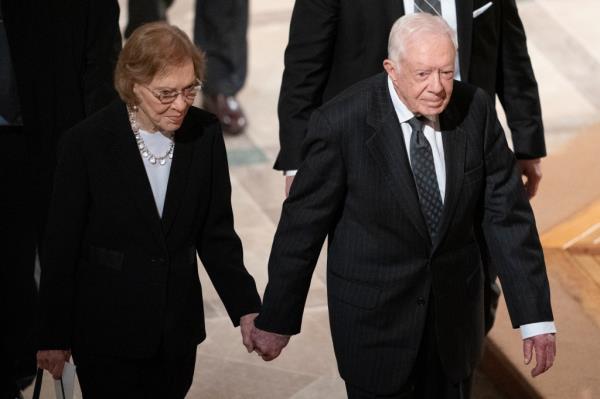 The Carter's attend the funeral service for former President George H.W. Bush at the Natio<em></em>nal Cathedral on Dec. 5, 2018.