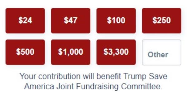 A l<em></em>ink from Do<em></em>nald Trumps first tweet in more than two years redirects to a fundraising page